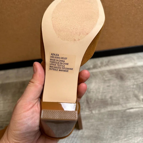 JustFab Azalea Mule Heeled Sandal in Brown Size US 6.5 - Picture 4 of 6